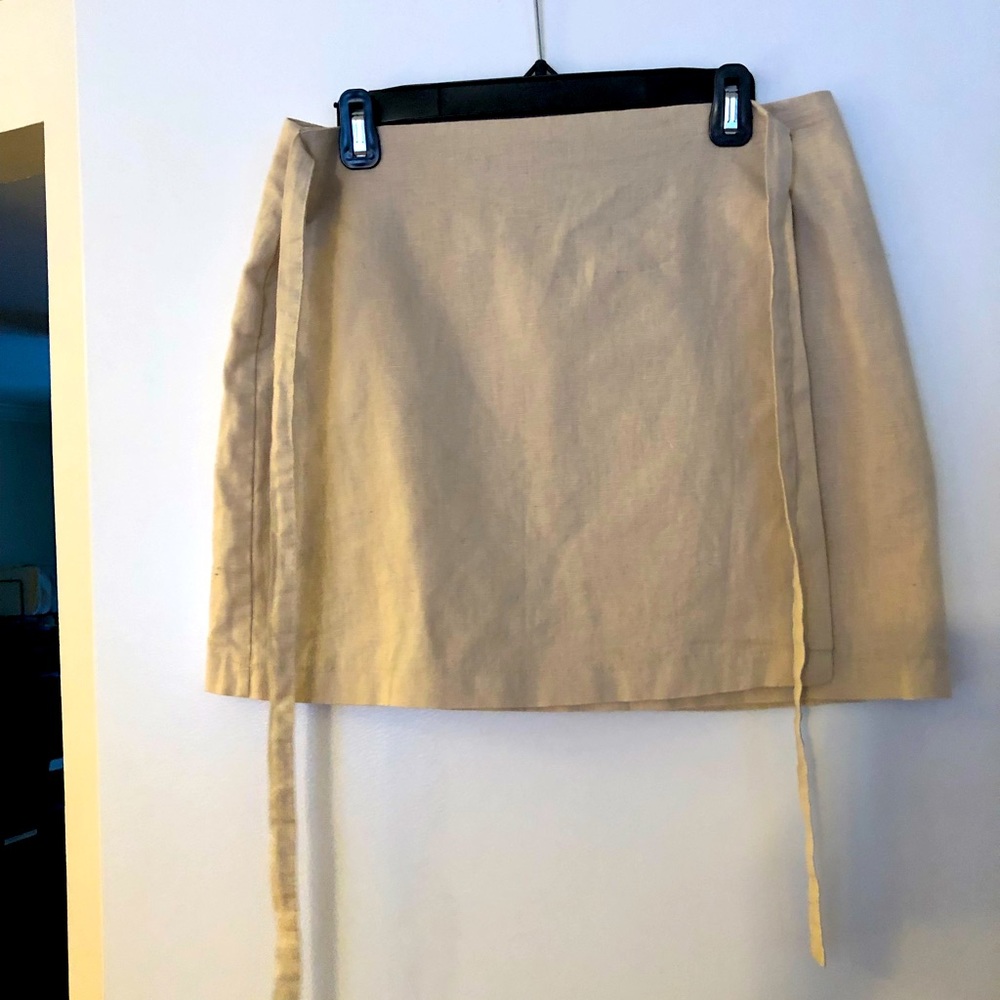 Linen/cotton blend mini skirt